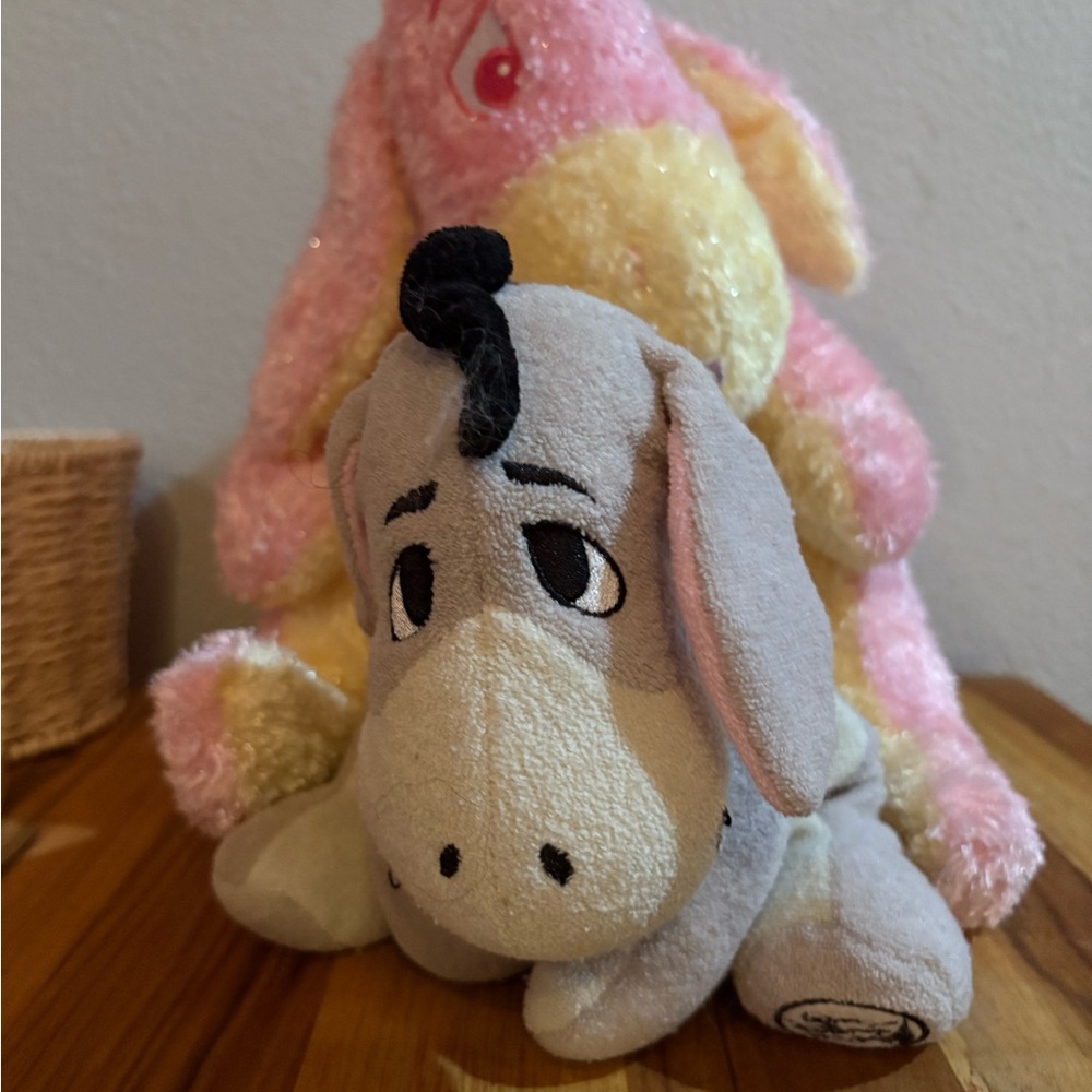 Disney Eeyore and Piglet Stackable Plush - Pink and Gray